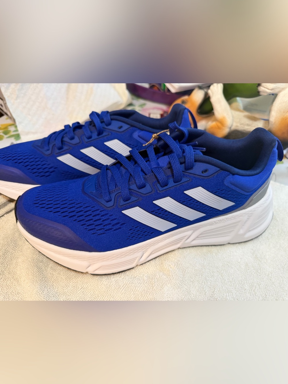 adidas Royal Blue Athletic Sneakers with White Stripes